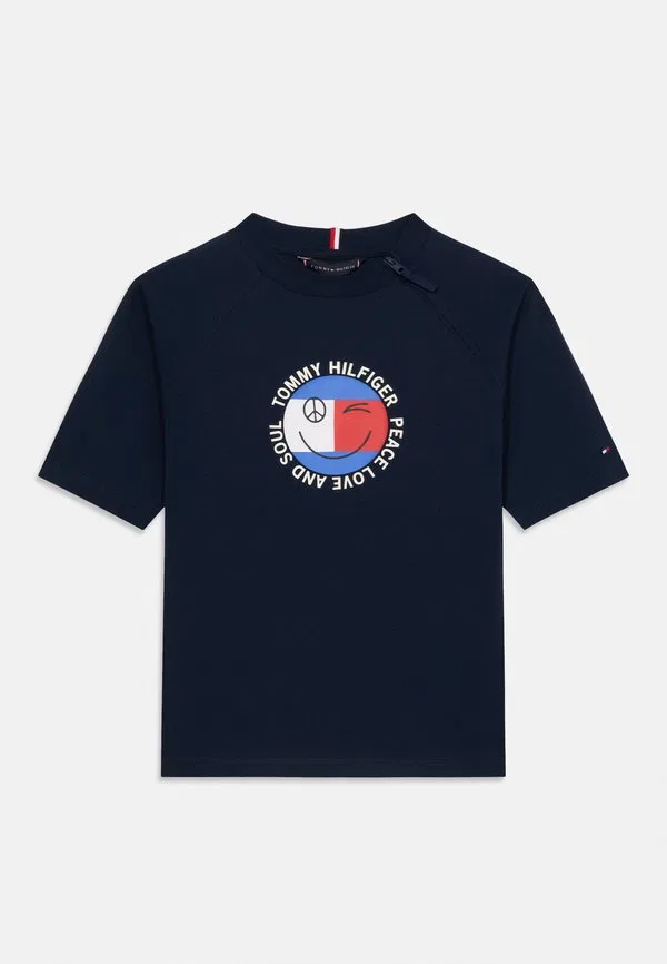Забавная футболка с принтом в виде флага Tommy Hilfiger, Dark Night Navy — фото 3