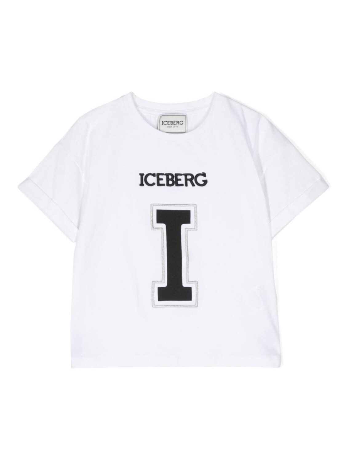

Iceberg Kids футболка с круглым вырезом и вышитым логотипом, белый