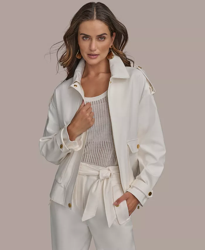 

Женская утилитарная куртка из хлопковой смеси Donna Karan New York, коричневый/бежевый