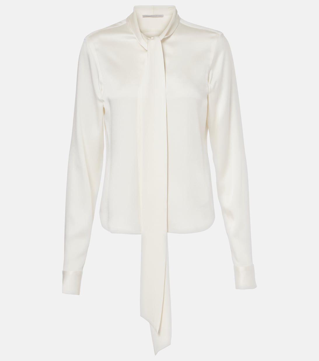 

Атласная блузка с завязкой на шее Stella McCartney, кремовый