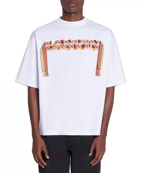 

Футболка оверсайз от Lanvin с кружевной отделкой Lanvin, белый