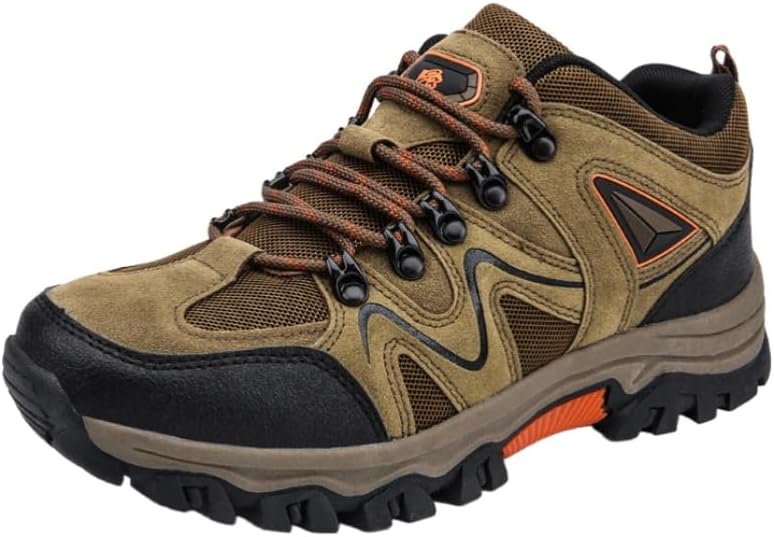 

Мужские туристические ботинки очень большого размера - верх из дышащей сетки, удобные и толстые, с противоскользящей и износостойкой подошвой, для походов Clolinde, хаки