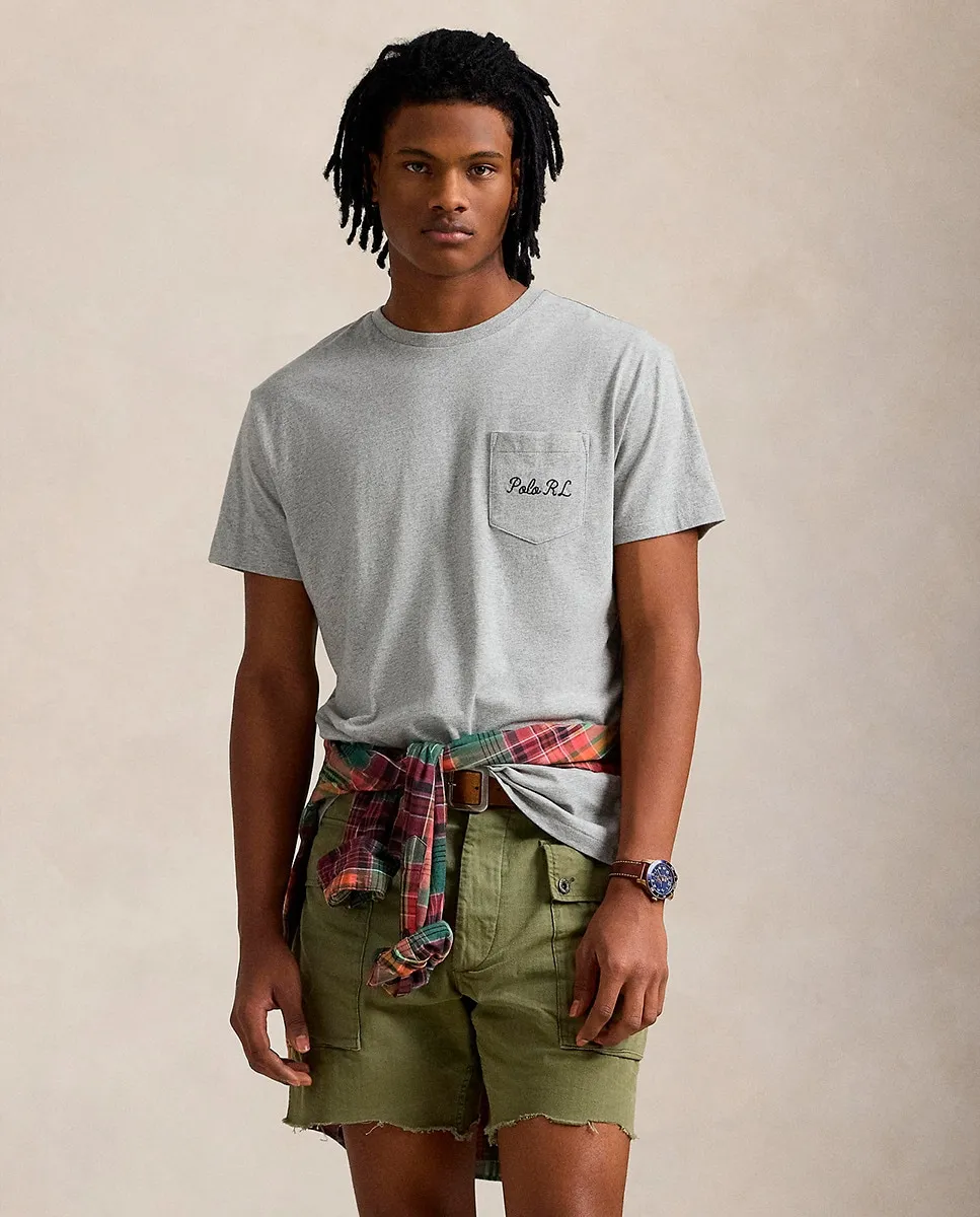 

Футболка мужская слегка приталенная из хлопка Polo Ralph Lauren, цвет Blanco Hielo
