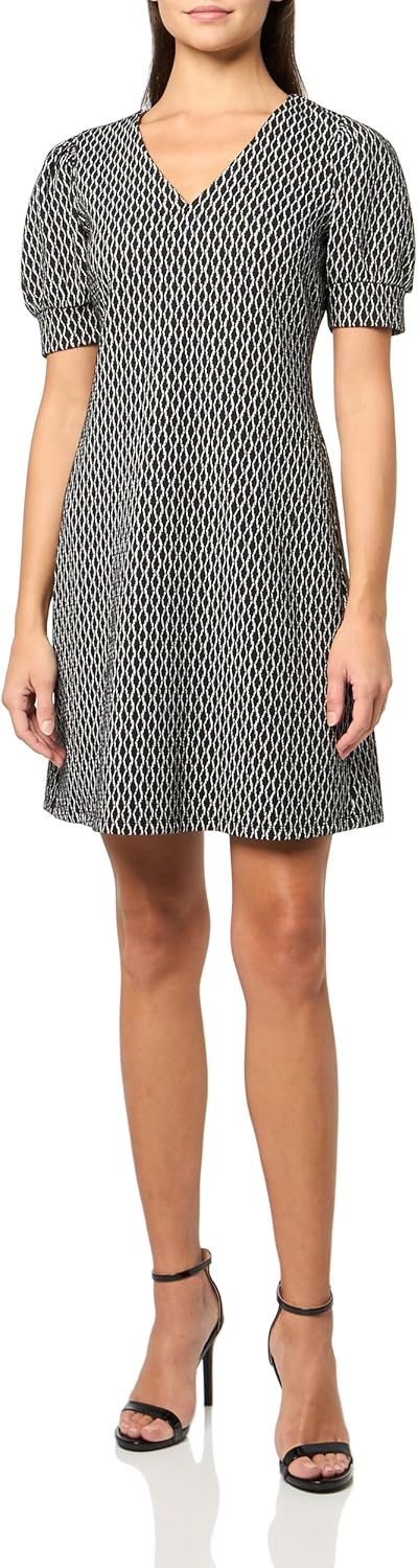 

Женское мини-платье Tommy Hilfiger с рукавами-фонариками и V-образным вырезом, Black/Pearl