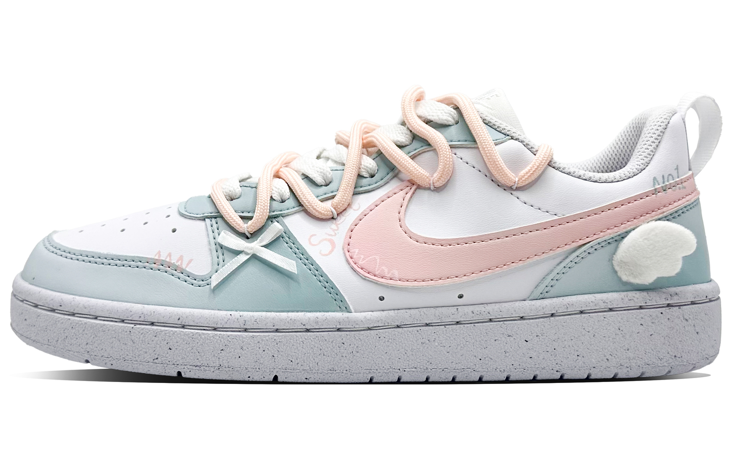 

Nike Кроссовки для скейтбординга Court Borough Cloud Crispy Slip Resistant Low top для детей и подростков, цвет Cherry Blossom Pink