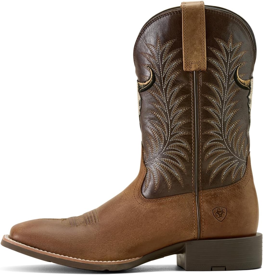 Мужские ковбойские сапоги ARIAT Sport Steer Skull с широким квадратным носком, Sandstorm — фото 2