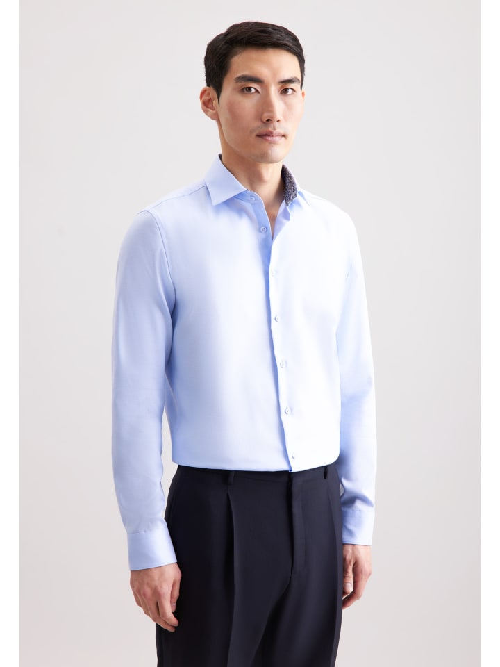 

Рубашка делового кроя X-Slim средне-синего цвета Seidensticker