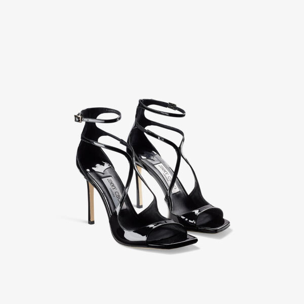 Кожаные босоножки на каблуке Azia 95 с ремешками Jimmy Choo, черный — фото 3