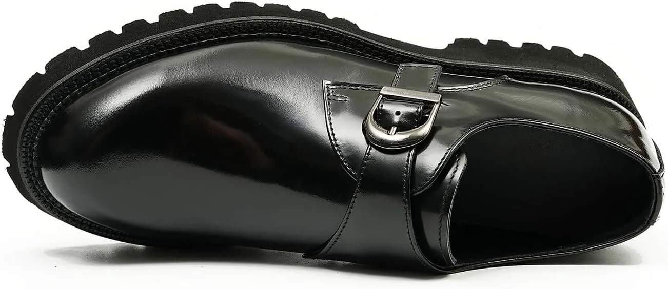 

Мужские лоферы Santimon Loafers, формальные лакированные с пряжкой, модные лоферы для смокинга, свадьбы и делового стиля, повседневные мокасины, удобная обувь с толстой подошвой для ходьбы, черный