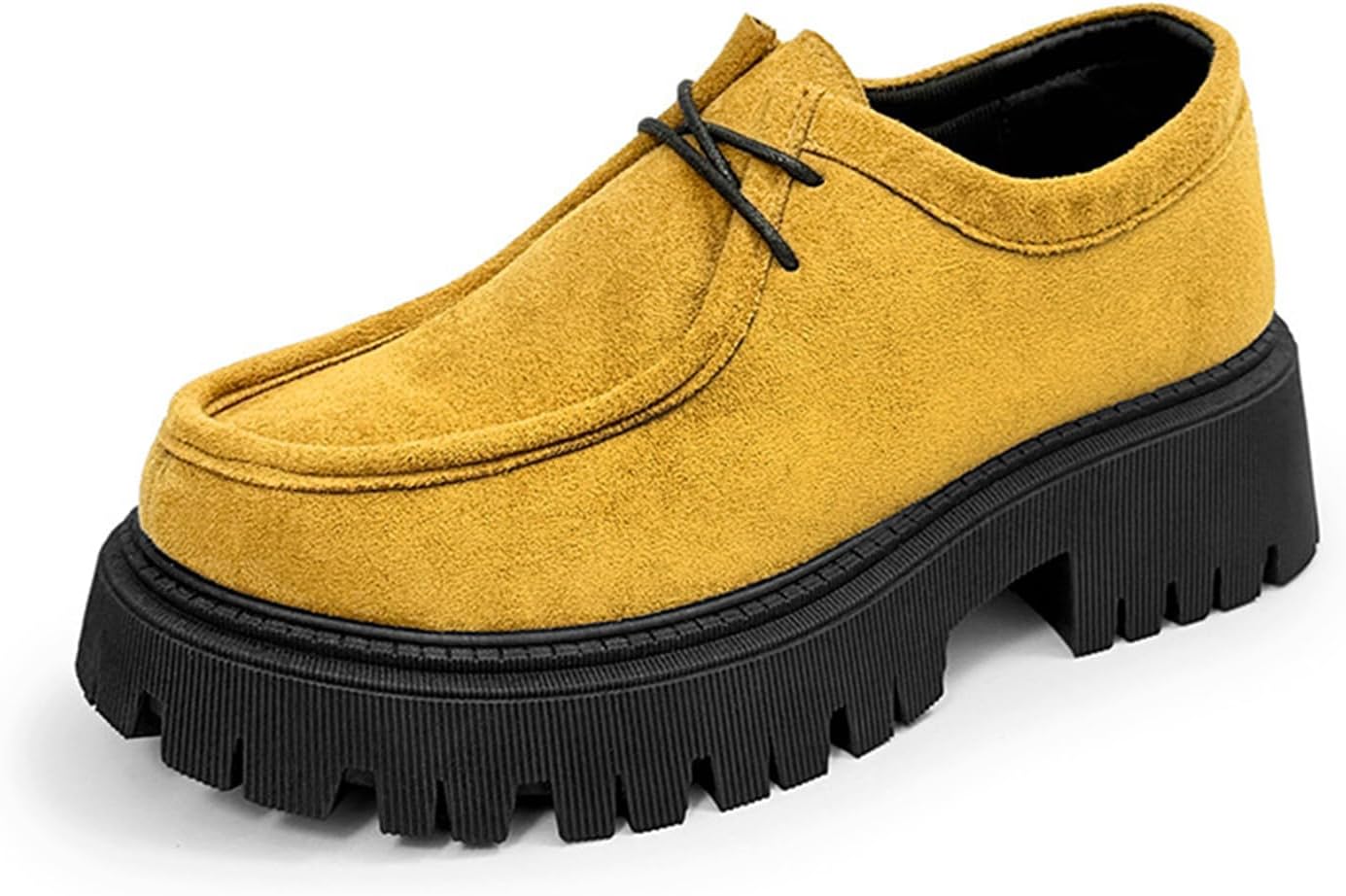 

Мужские замшевые оксфорды-мокасины на шнуровке с высокой подошвой, удобные и дышащие, бизнес-кэжуал, для работы в офисе и повседневной носки на улице Bzikbge, хаки