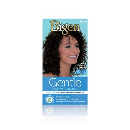 Bigen Gentle Cream Color Без аммиака Меньше повреждений 88% натуральных ингредиентов 2BL Натуральный черный — фото 2