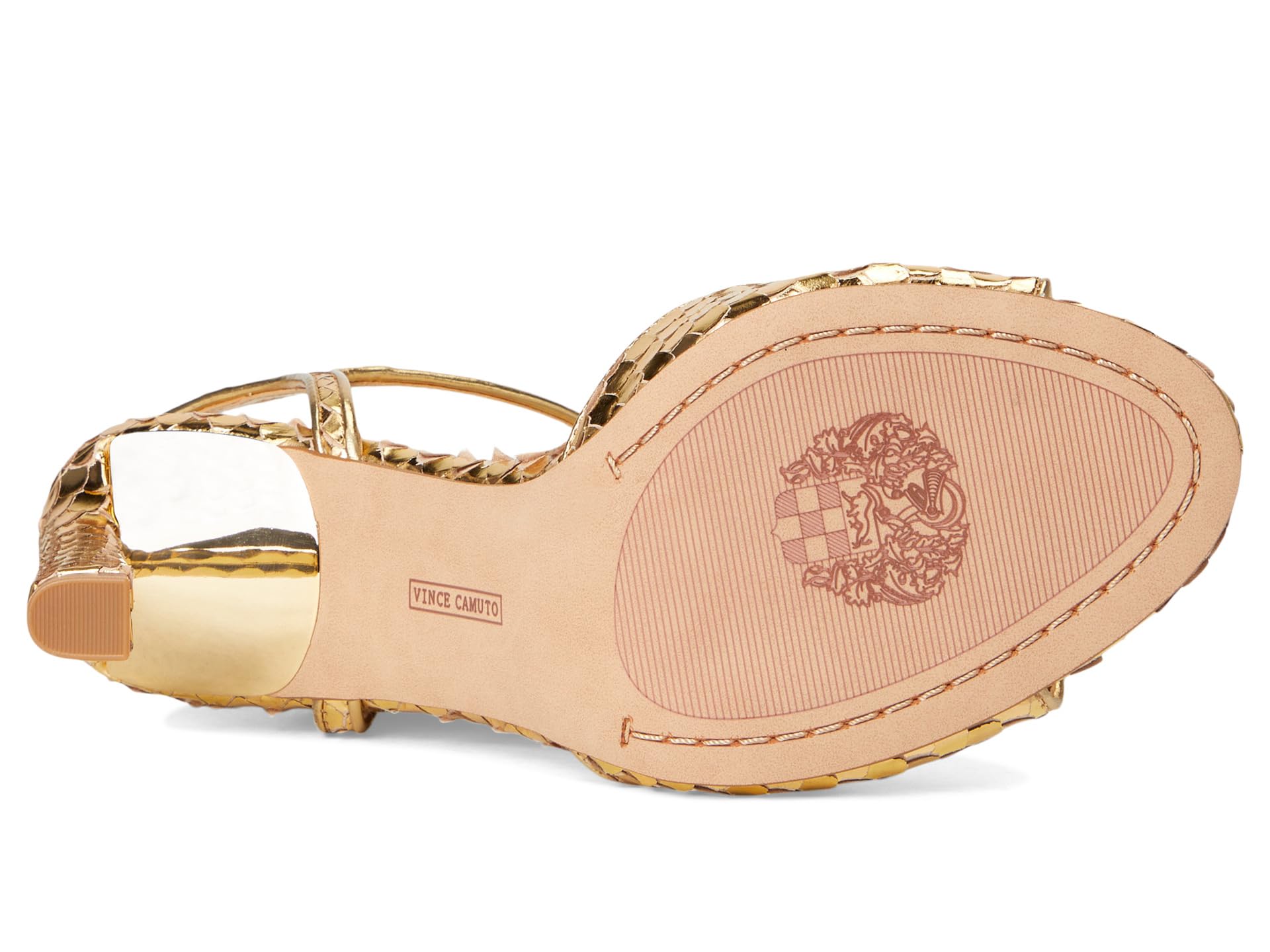 Сандалии Vince Camuto Lilaha Ankle Strap High Heel Sandal, цвет Grecian Gold — фото 3