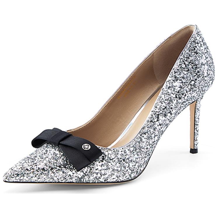 Туфли-лодочки на тонком каблуке 8,5 см NINE WEST, розовое золото черный — фото 2