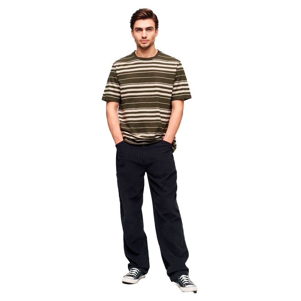 Футболка Superdry Relaxed Fit Stripe Short Sleeve Round Neck, зеленый — фото 4