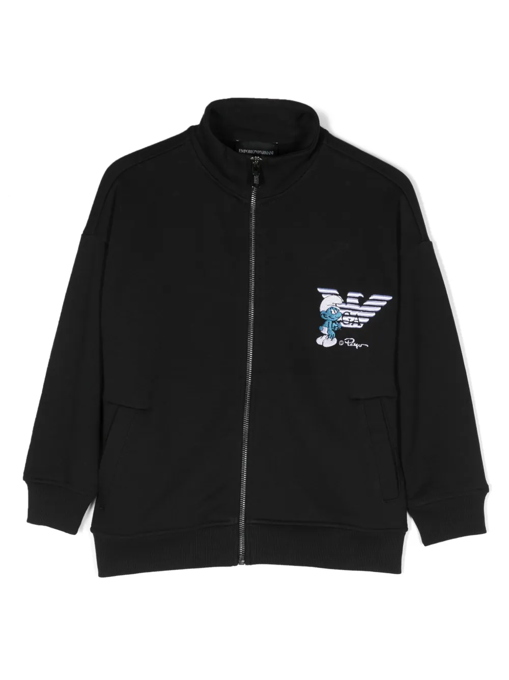 

Толстовка на молнии из коллаборации со Smurfs Emporio Armani Kids, синий