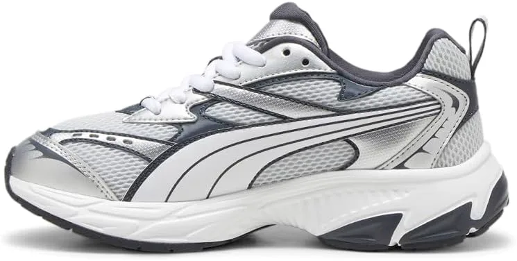 Кроссовки для мальчиков PUMA Kids Morphic с шнуровкой, повседневные - серые, серый/серебристый — фото 4