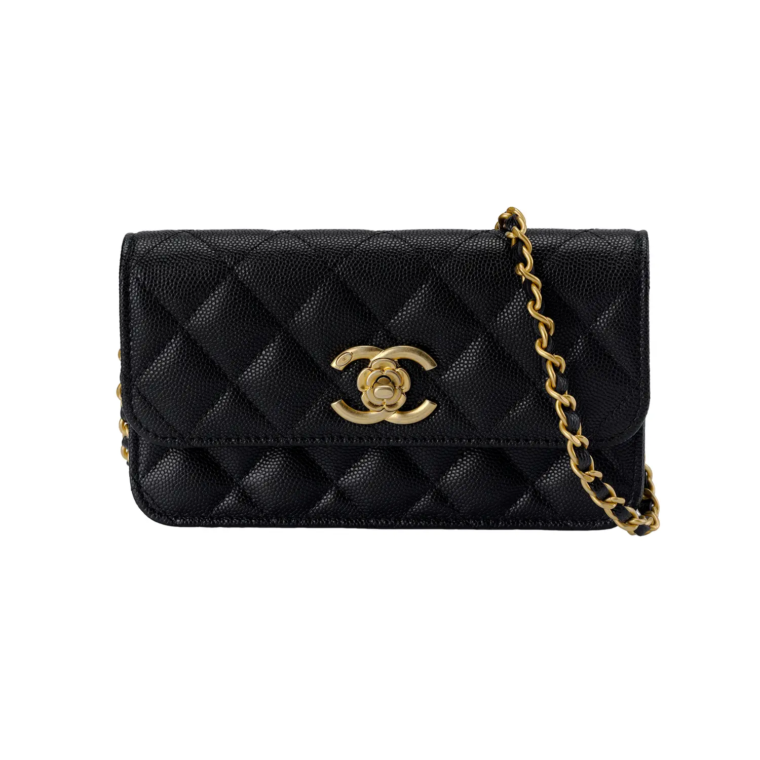 CHANEL Женская черная кожаная сумка через плечо