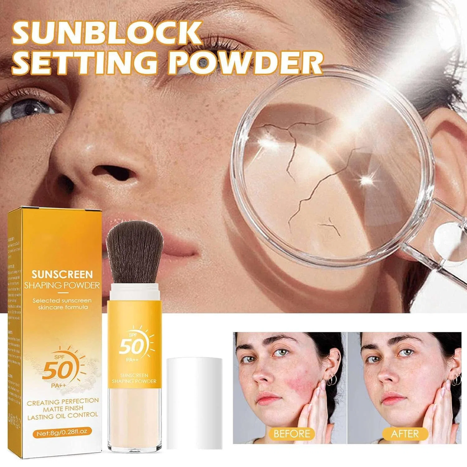 Крем для лица SPF50 BAINUAI Минеральная пудра-спрей с PA++, 2 Pieces — фото 2