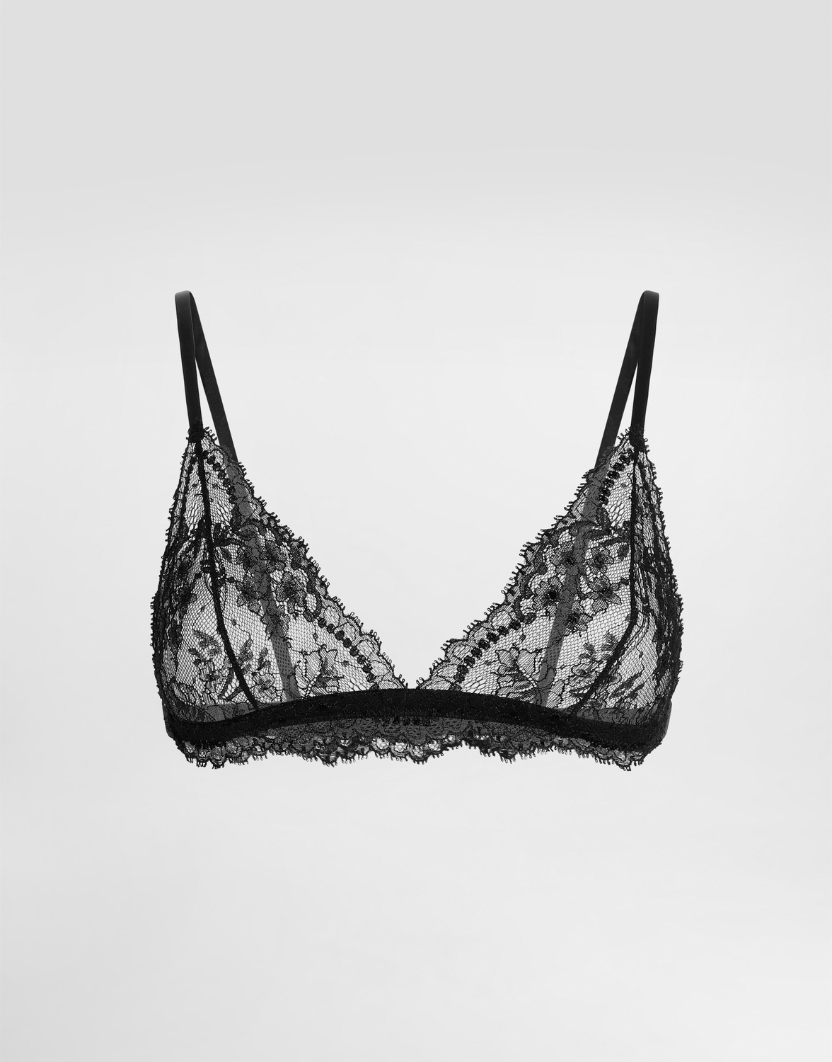 

Бра-треугольник из шантильского кружева Dolce & Gabbana, черный