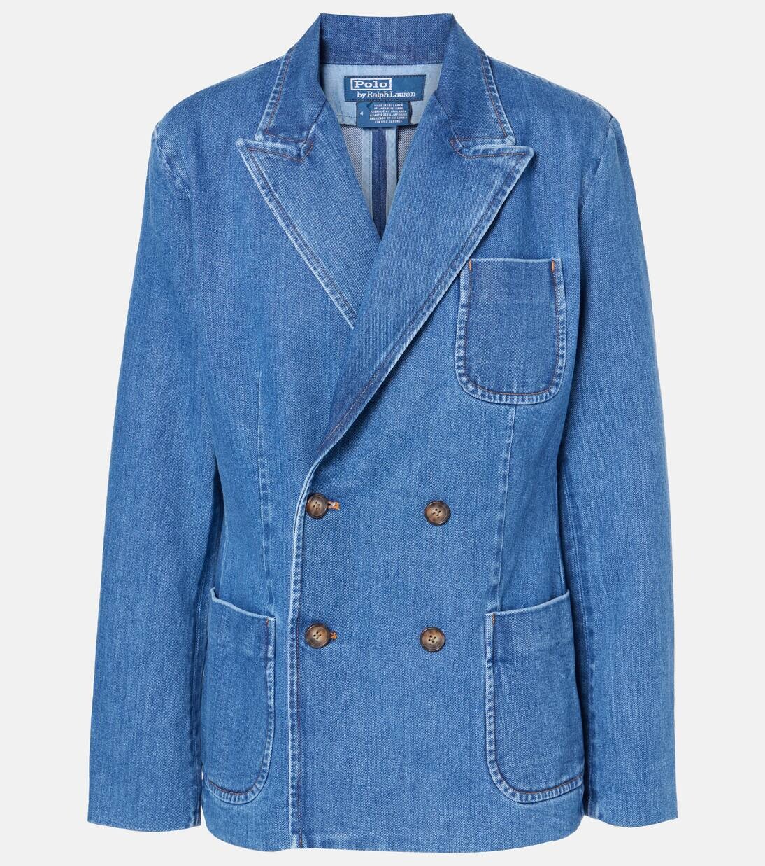 

Двубортный джинсовый пиджак Polo Ralph Lauren, цвет ravi wash, Серый, Двубортный джинсовый пиджак Polo Ralph Lauren, цвет ravi wash