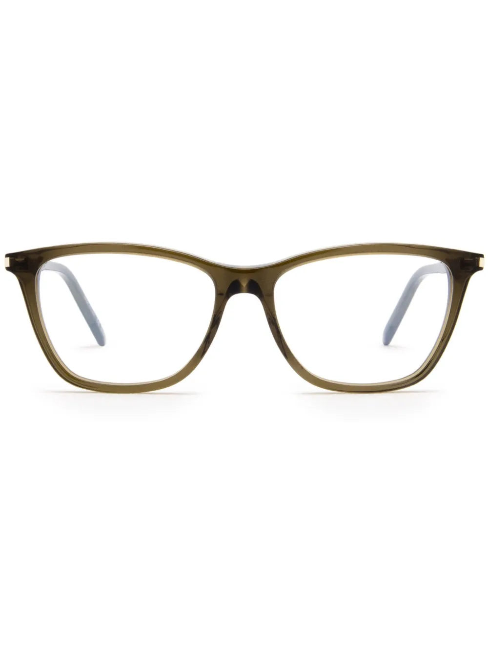 

Солнцезащитные очки в прозрачной квадратной оправе Saint Laurent Eyewear, зеленый
