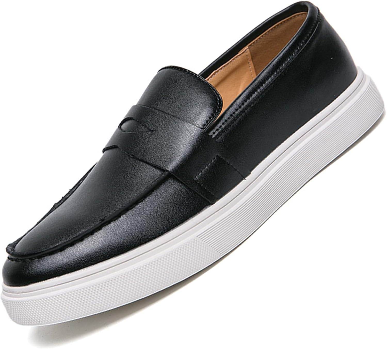 

Мужские повседневные лоферы и слипоны. Классические формальные лоферы без шнурков, легкие, из ПУ-кожи, с круглым носком, противоскользящие деловые туфли Devileyeze, черный