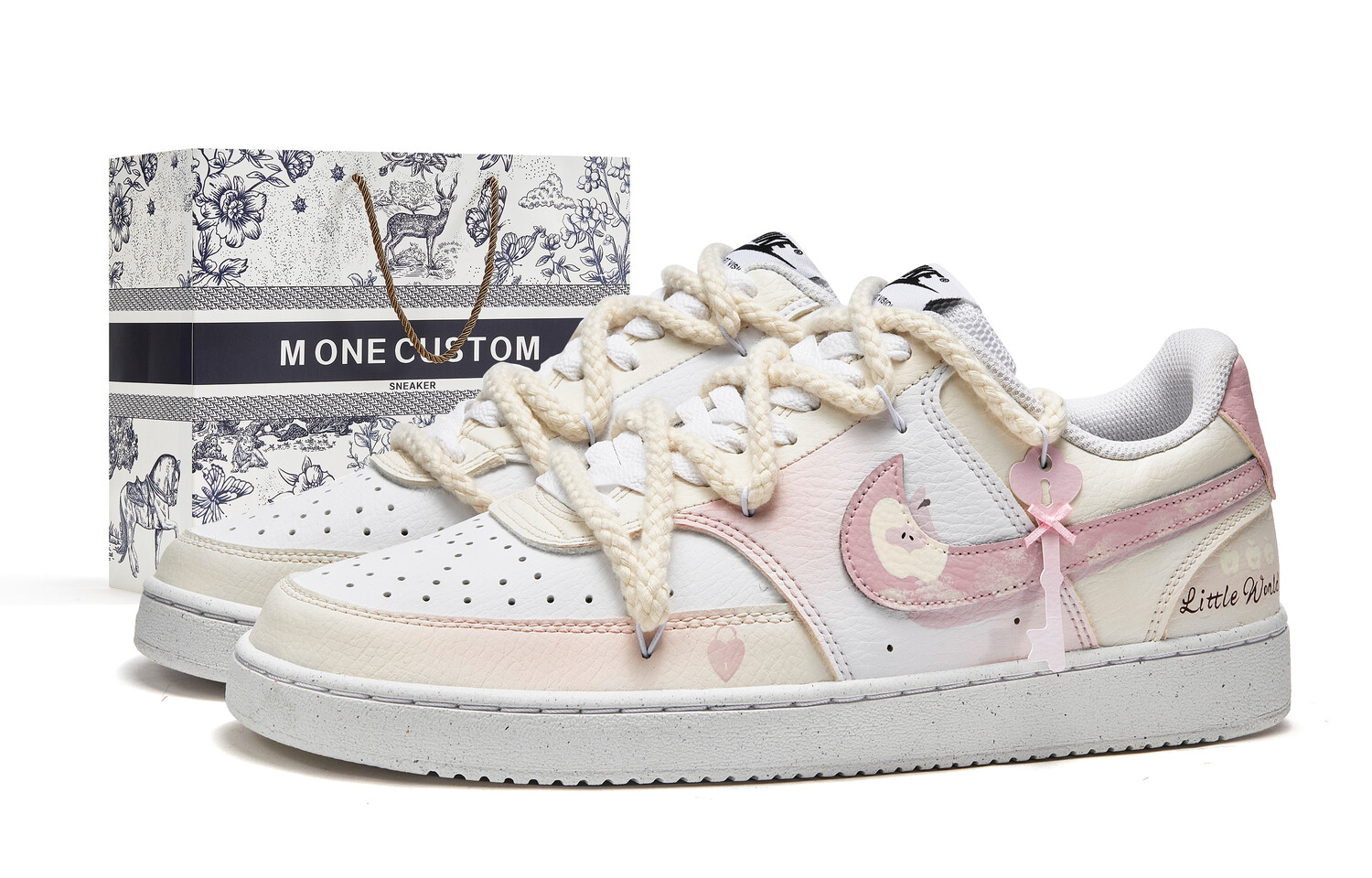 

Кроссовки Nike Court Vision 1 Skateboarding Shoes Men Low-top Pink, белый