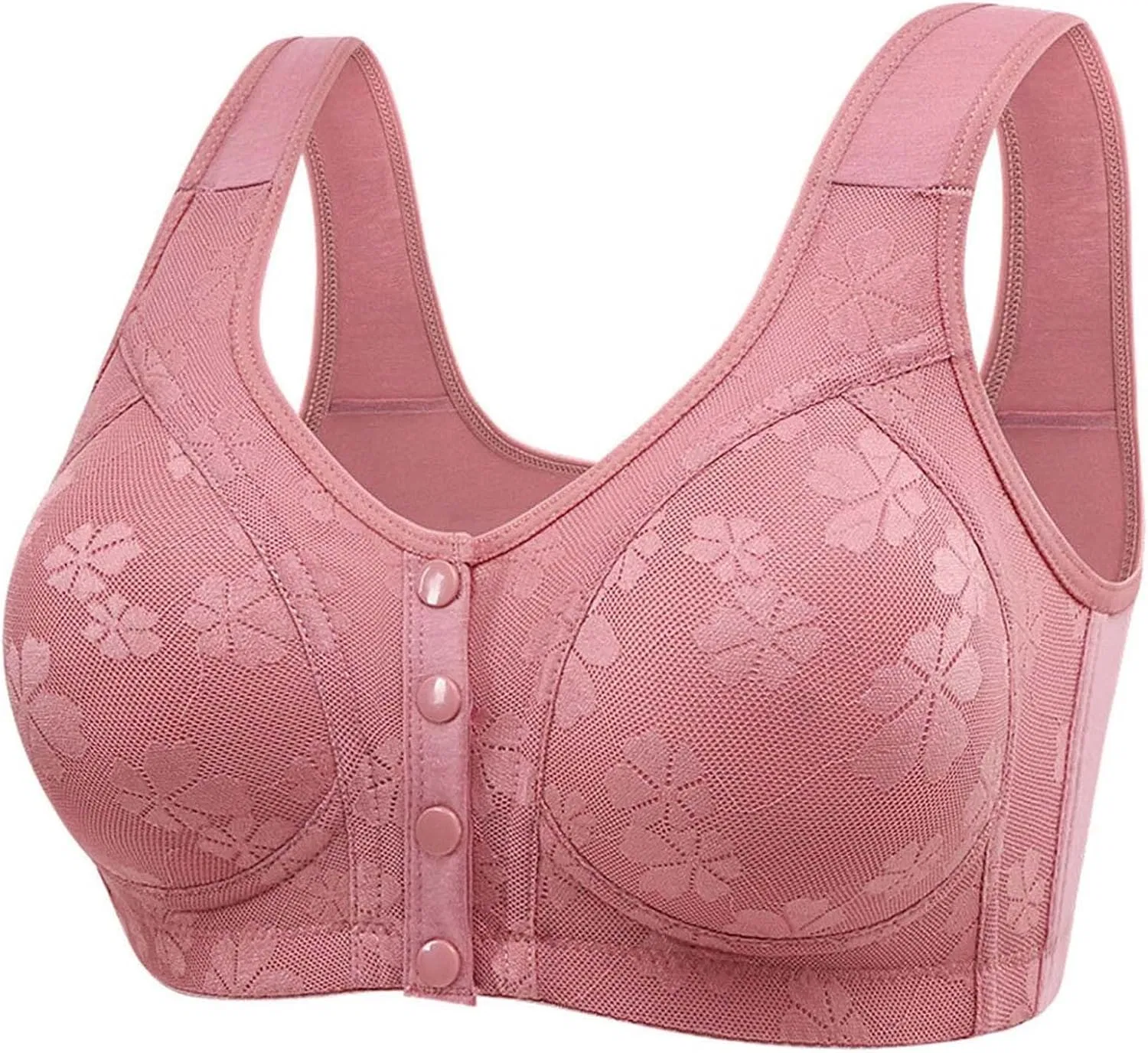 Бюстгальтер с передней застежкой, Push-up, без косточек, Generic, X4-pink