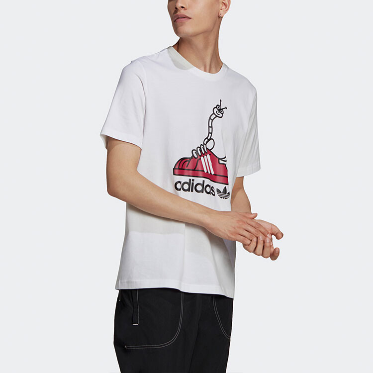 Футболка Worm мужская белая Adidas Originals, белый — фото 4