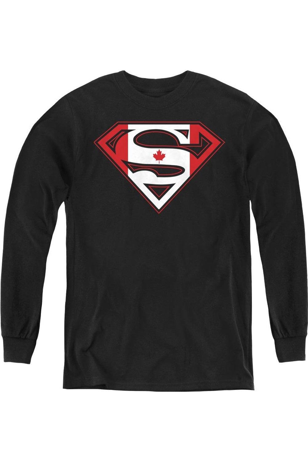 

Футболка с длинным рукавом Superman Canadian Shield для детей Gildan, черный