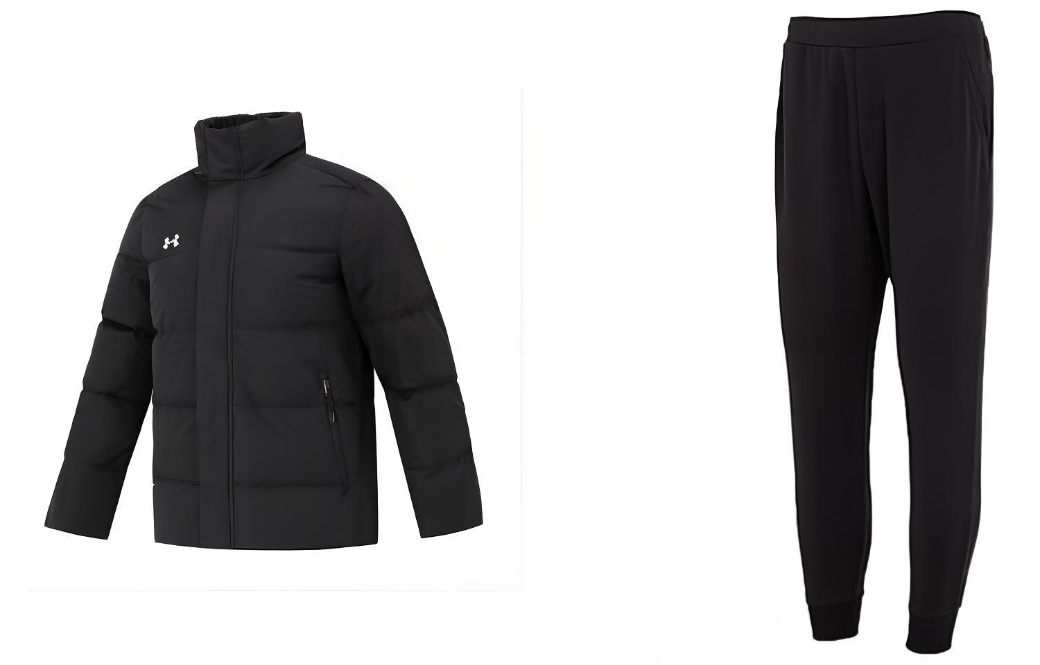

Повседневный спортивный костюм мужской с воротником стойкой умеренный Under Armour, set (черный)