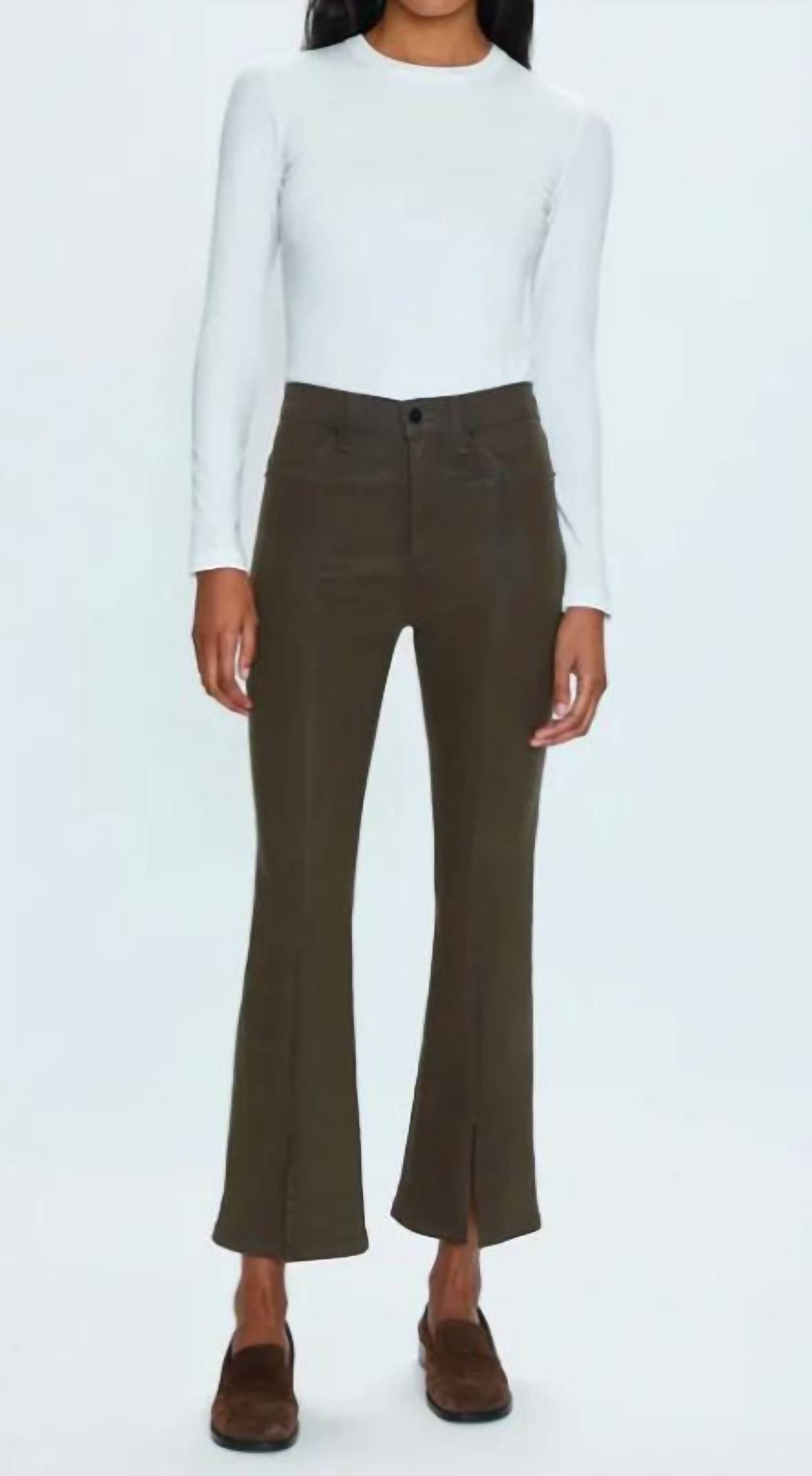 

Lennon High Rise Crop Boot Джинсы с эффектом лакированной пальмы PISTOLA, Coated Palms