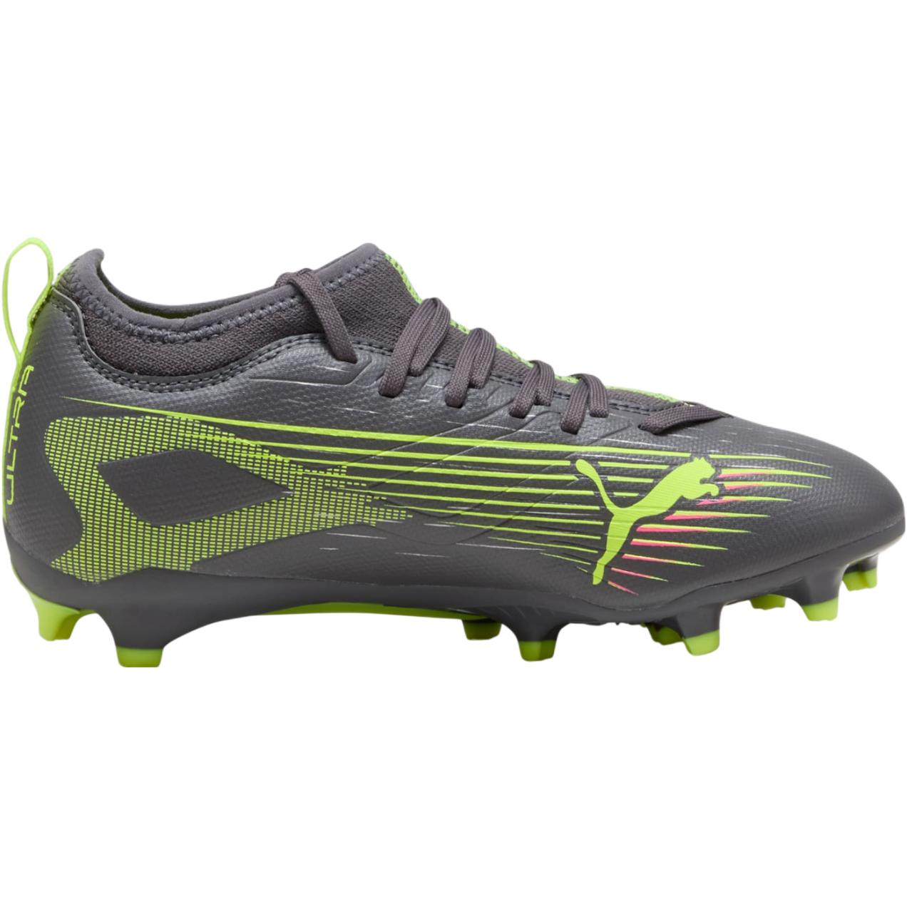 PUMA Ультра 5 Match устойчивые к истиранию низкие детские футбольные бутсы Silver Yellow для подростков — фото 3