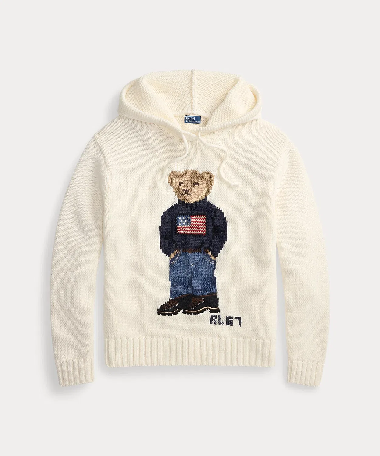 Свитер с капюшоном Polo Bear Ralph Lauren, натуральный — фото 2