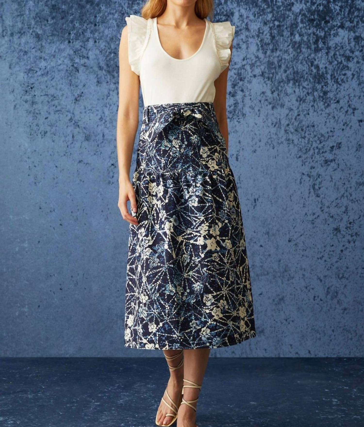

Юбка Staten в цветочном батик-принте Marie Oliver, цвет batik floral