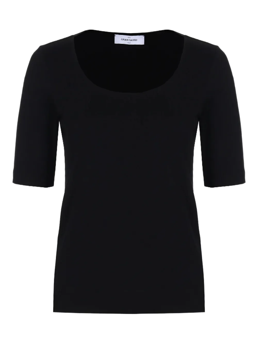 

Топ с круглым вырезом и короткими рукавами Gran Sasso, черный