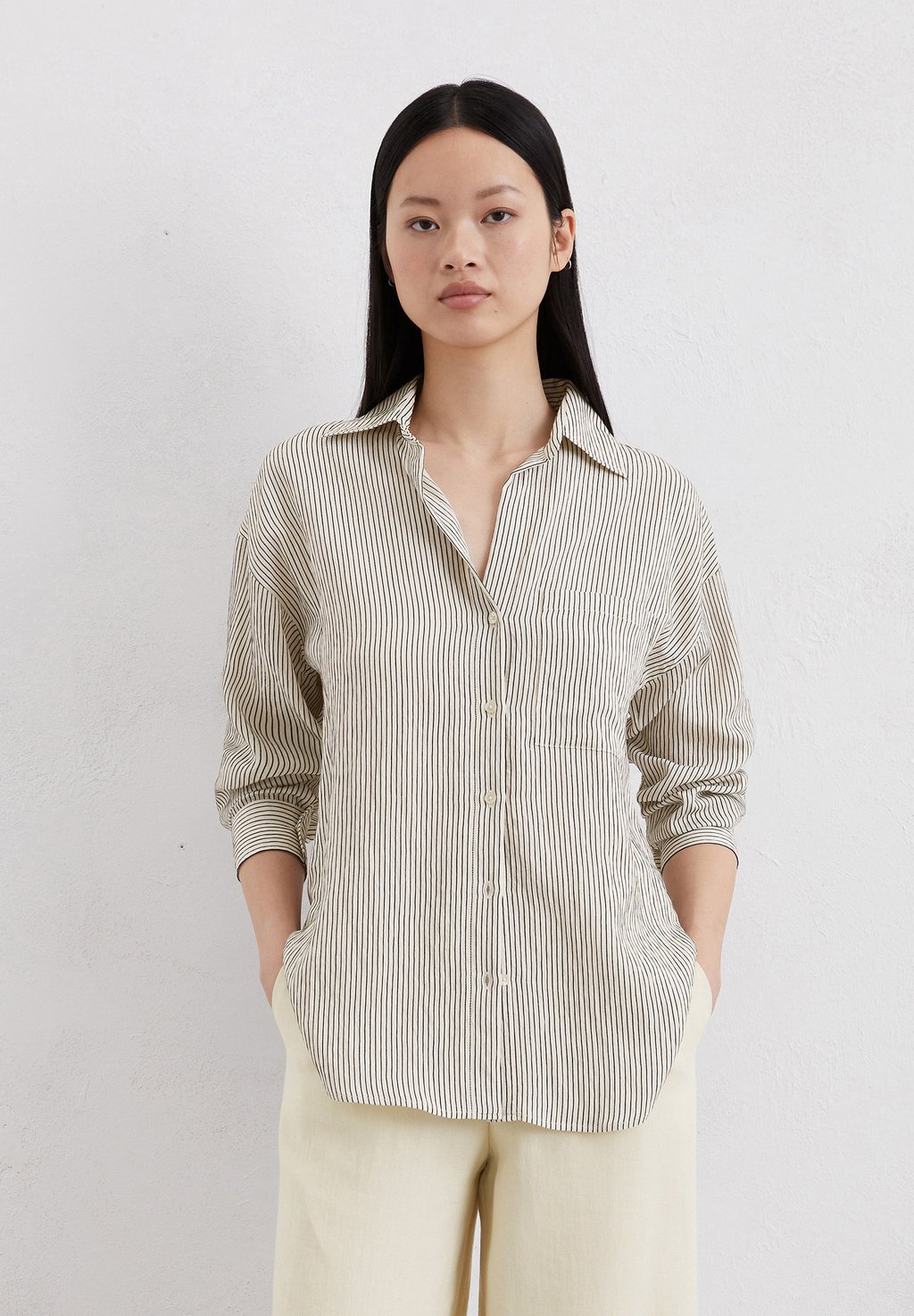 

Блузка на пуговицах STREIFEN RELAXED AUS CRINKL Marc O'Polo, бежевый