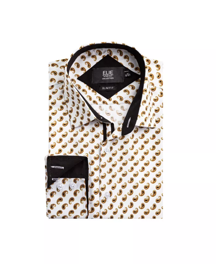 

Рубашка для мальчиков с принтом пейсли, на пуговицах, Slim Fit Elie Balleh, белый