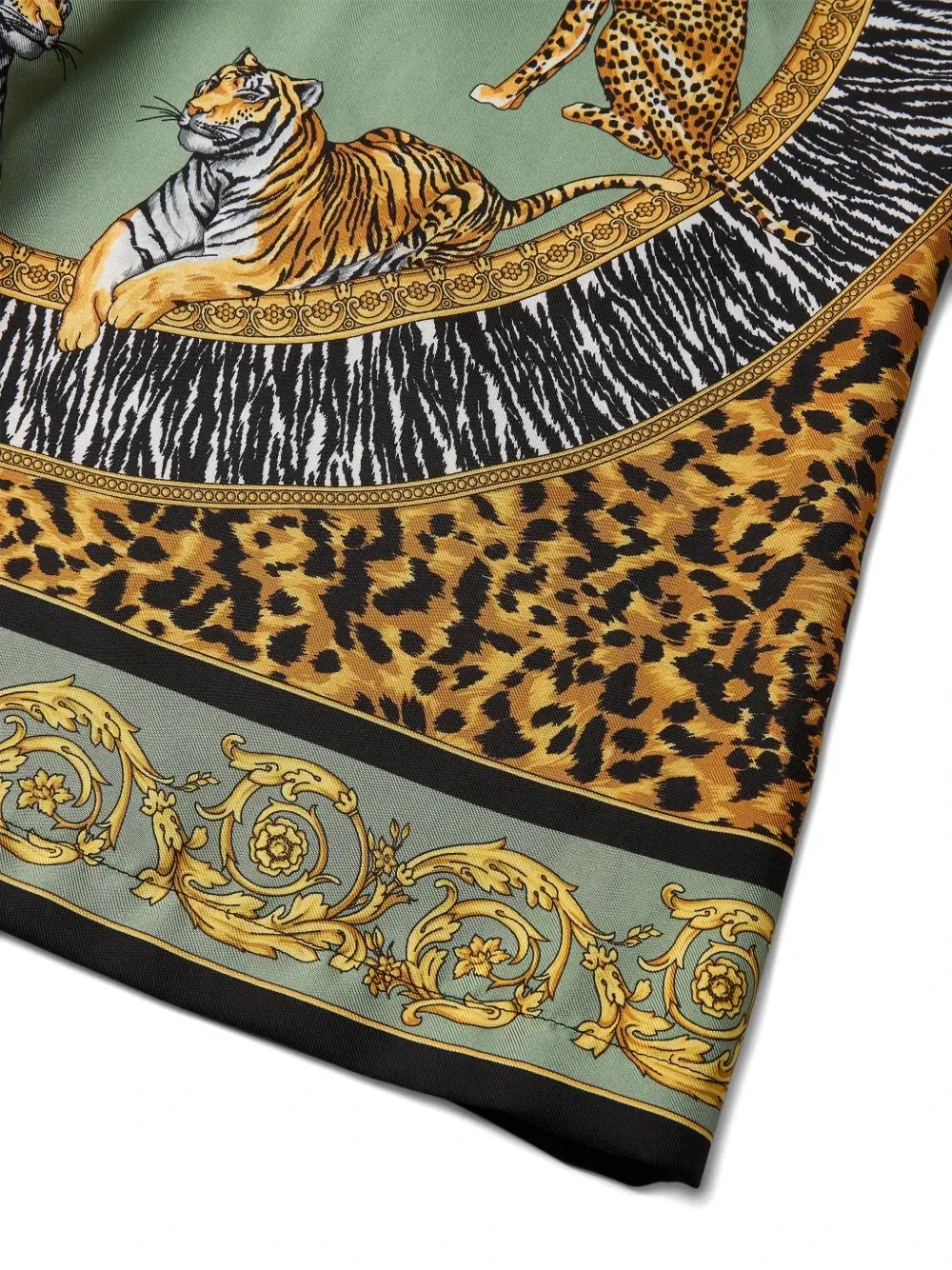 Шорты из твилового шелка с принтом Versace Kids, желтый — фото 3