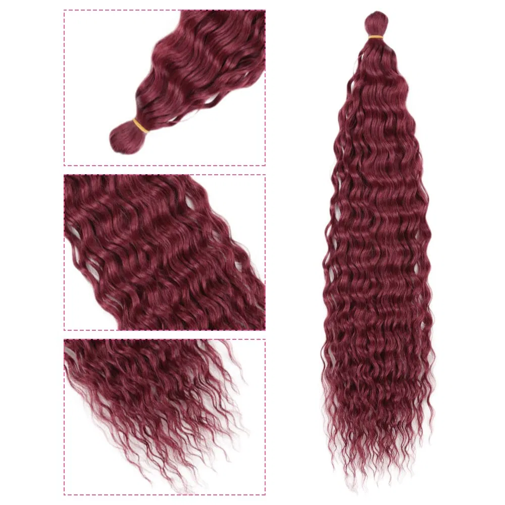 Комплект из 3 упаковок волос для афрокосичек Deep Twist Crochet Hair, 55 см Dsoar — фото 4