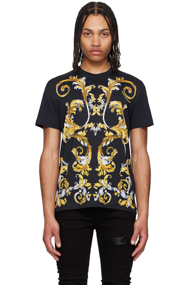 

Футболка с черным контуром Barocco Versace Jeans Couture