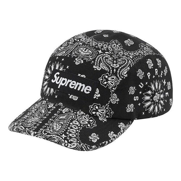 

Бейсболка bandana camp cap 'black white' Supreme, черный