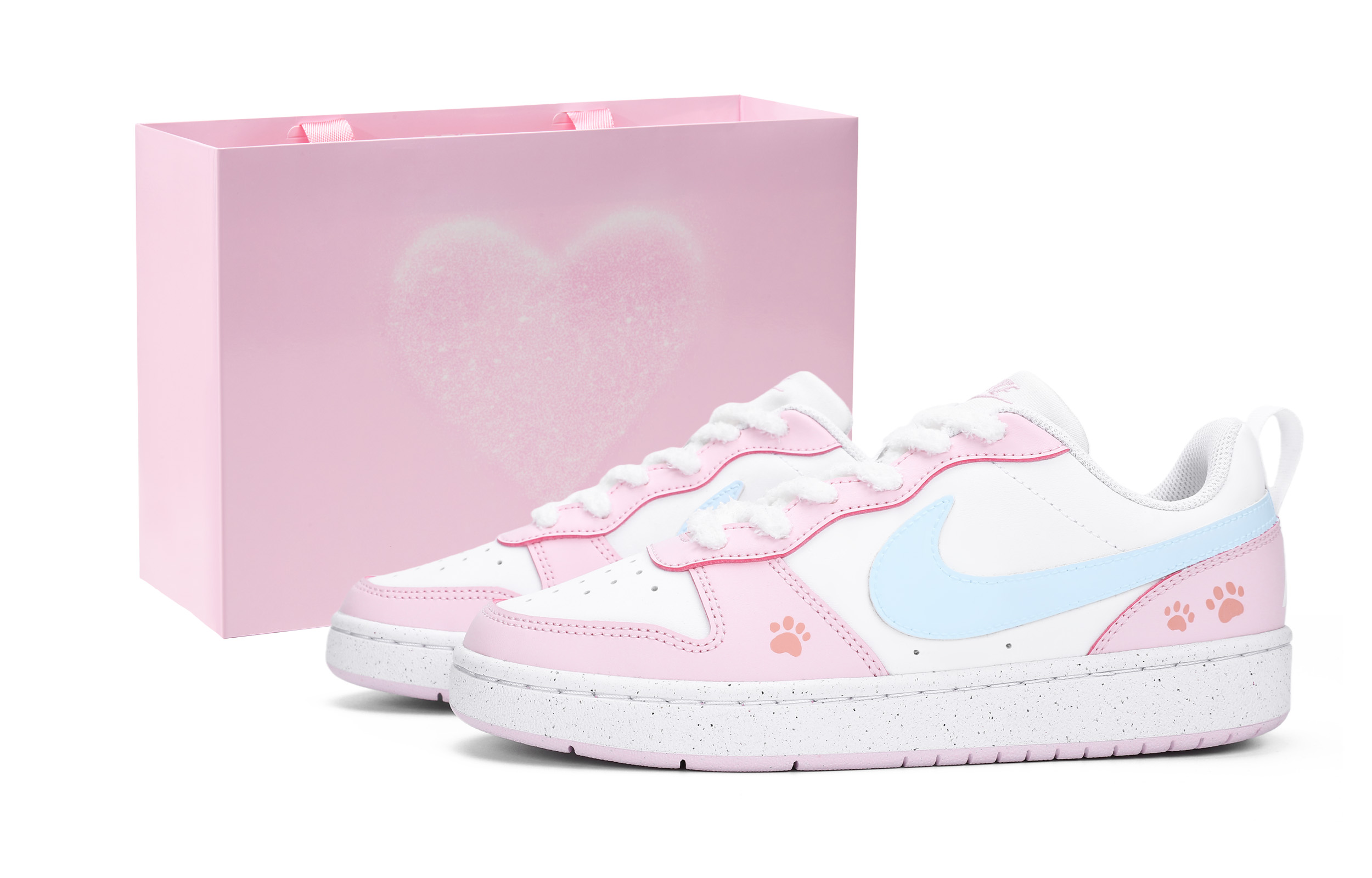 

Nike Кроссовки для скейтбординга Court Borough Low Top для подростков розово-голубые