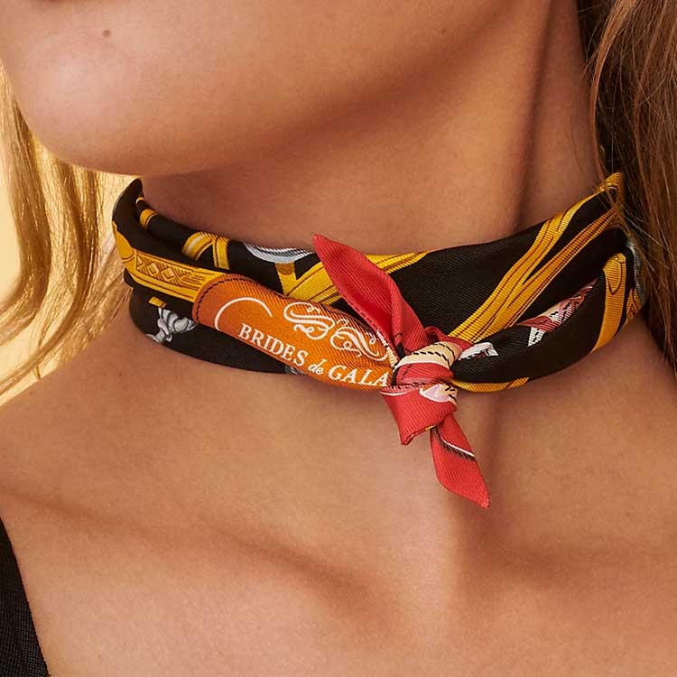 Шелковые шарфы Twilly для женщин HERMES, черный — фото 4