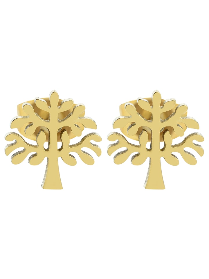 

Adeliás Женские серьги - серьги-гвоздики из нержавеющей стали в золотом исполнении