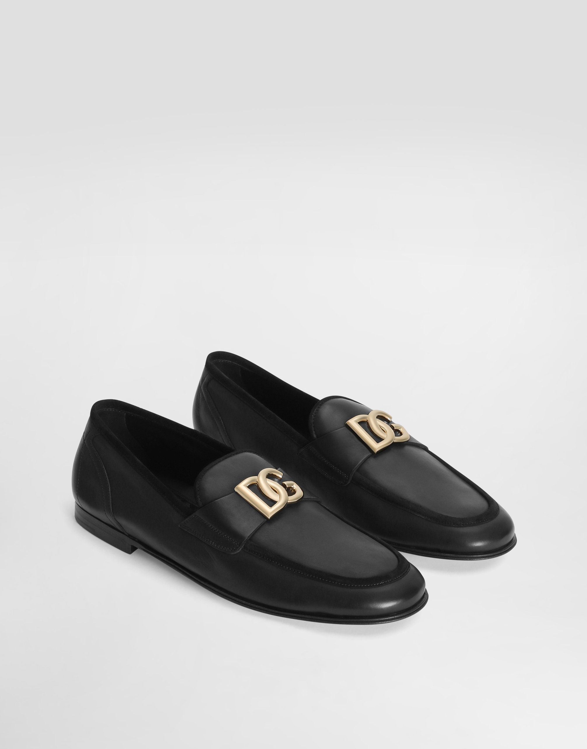 Тапочки из телячьей кожи Dolce & Gabbana, черный — фото 2