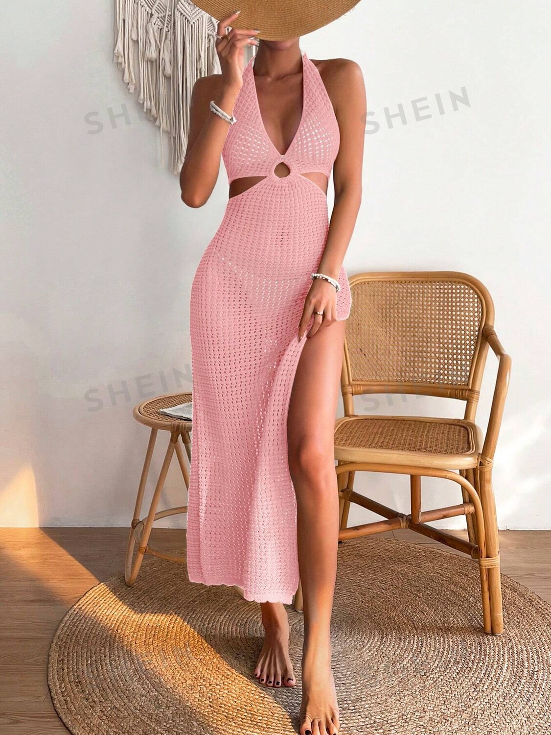 

Платье-туника Shein, розовый