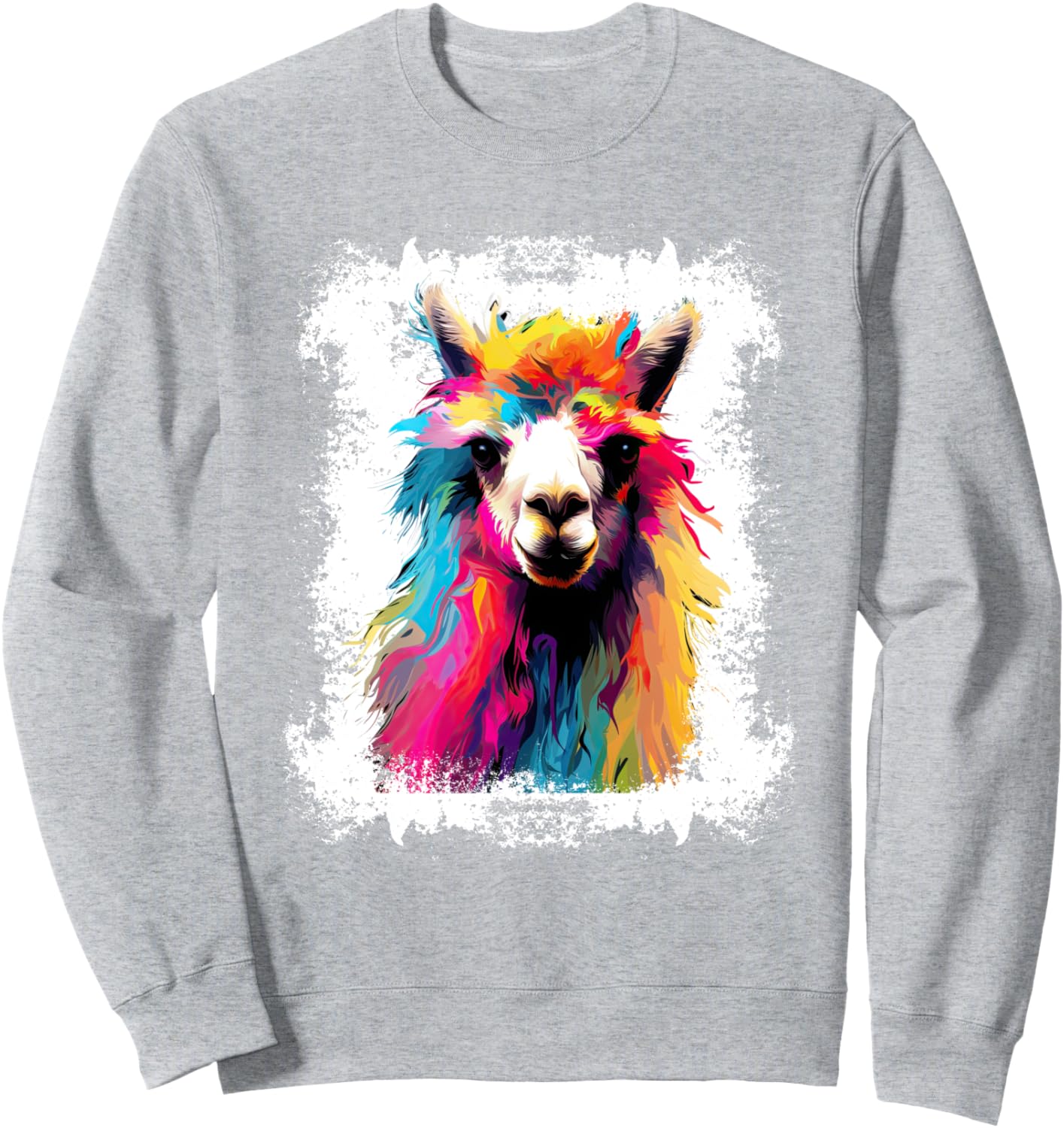 

Толстовка с изображением милой ламы и портретом альпаки, выполненным маслом Oil Print Animals, серый
