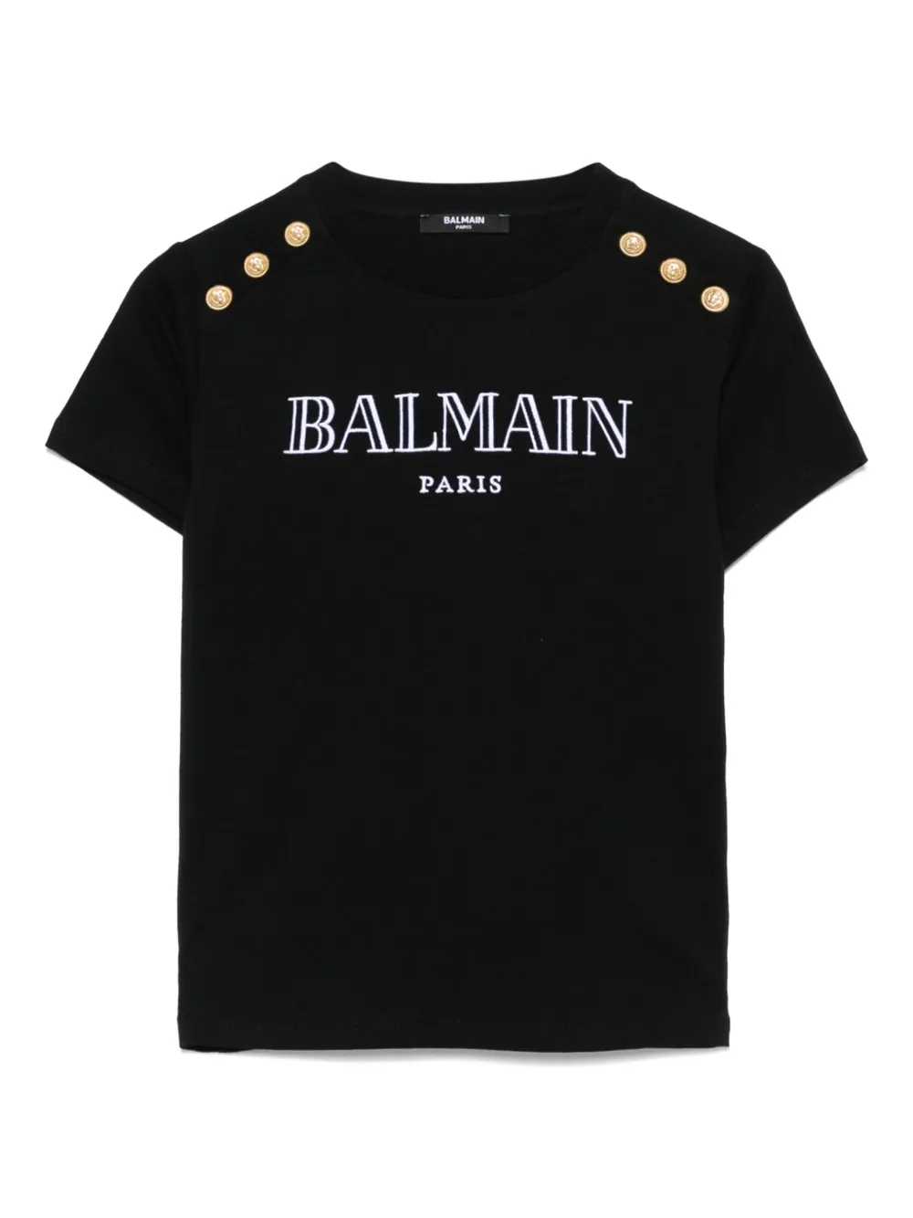 

Футболка с вышитым логотипом Balmain Kids, черный