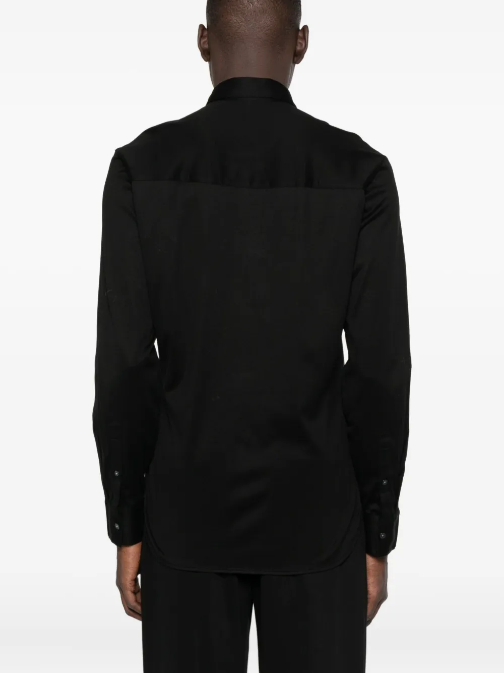 Рубашка с длинными рукавами и логотипом EMPORIO ARMANI, черный — фото 4